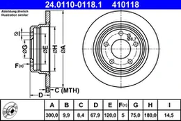 ATE 24.0110-0118.1 Brake Disc kaina
