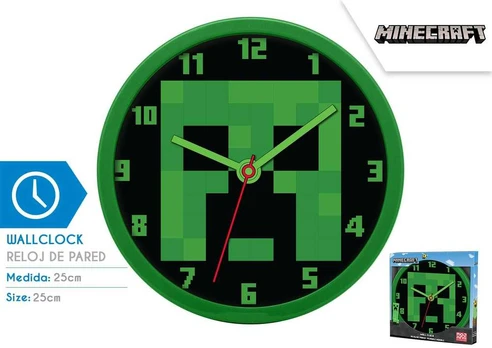 Sieninis laikrodis Minecraft, 25 cm