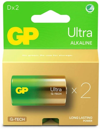 GP Battery GP ULTRA ALKALINE D/LR20 Baterija. 2 vnt.