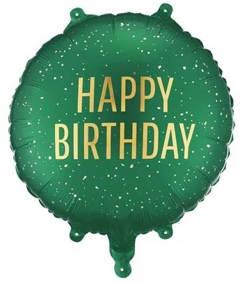 Party Deco Grøn Happy Birthday folieballon