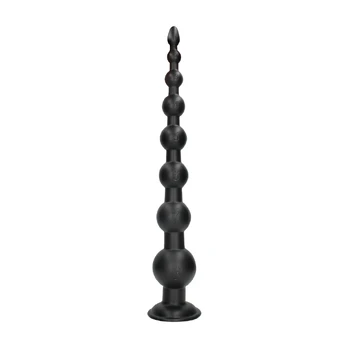 Dominant Drill Anal Plug 55.5 cm Black - Graduated Spheres & Suction Base