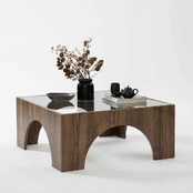 Kavos stalelis Seine - Transparent, Walnut kaina