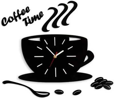Modernclock SIENINIS LAIKRODIS COFFEE TIME PUODELIS SATIN