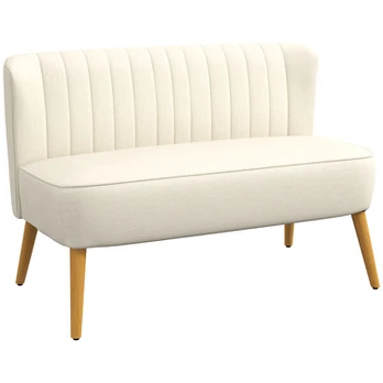 2 vietų sofa 117x56,5x77 cm kremiškai balta