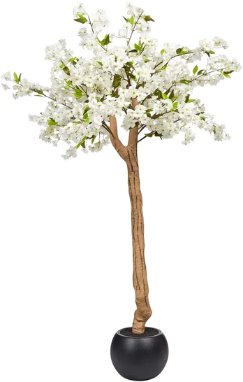 Beliani Dirbtinis medis CHERRY TREE 180 cm baltas