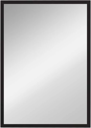 Stačiakampis sieninis veidrodis 50x70 cm, juodas, MDF rėmas