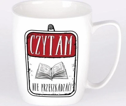 Nadwyrazcom Ceramic baltas mug I read - do not disturb!