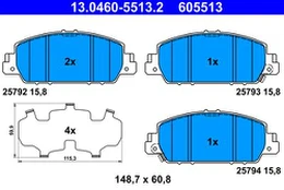 ATE 13.0460-5513.2 Brake pad set