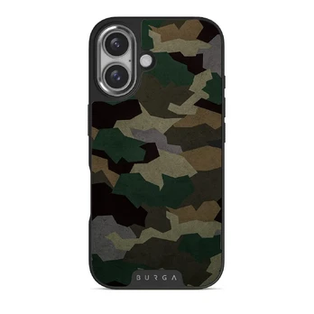 Tropical Green Camo - iPhone 16 Case, Elite Dark (MagSafe) / Silver
