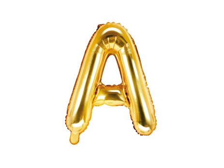 Folinis balionas Raidė "A" 35 cm, auksinis