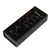 StarTech 4PT USB3 HUB PLUS 3 CHARGE PTS/. kaina