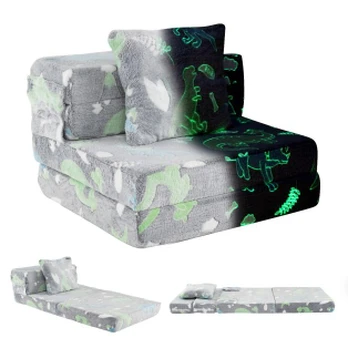 Vaikiška sofa, 3 viename, Pilka, 65,5 × 60,5 × 41,5 cm