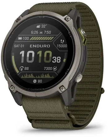 Garmin Enduro 4 Bare Ti w/Olive ComfortFit Fabric Band