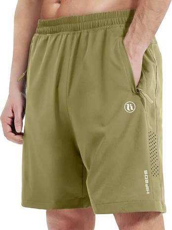 Vyriški greitai džiūstantys bėgimo šortai Hifeos, khaki, XXL