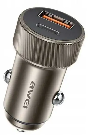 AWEI ład. sam. C-857 33W USB+USB-Cbrązowa/ruda