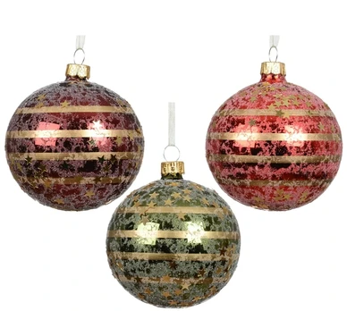 Christmas Tree toy Decoris Stars. various colours. glass