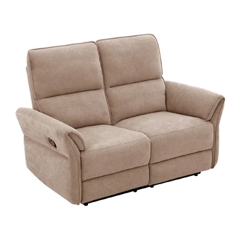 Recliner sofa DAMIKA 2-seater with electric mechanism, light brown