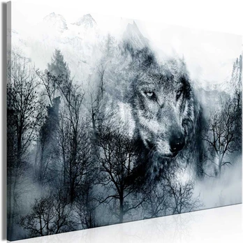 Artgeist Paveikslas - Mountain Predator (1 Part) Wide Juodas and Baltas
