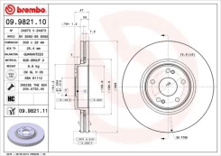 Stabdžių diskas BREMBO 09.9821.11 kaina