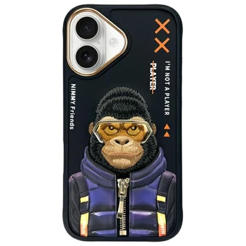 Nimmy etui iPhone 16 6.1" juoda/juodas Cool&Cute 2.0 Monkey