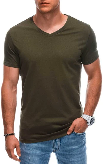 men's basic v-neck t-shirt em-tsbs-0101 - olive v9