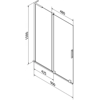 Vonios sienelė Mexen Velar L, 90 cm x 150 cm, brushed gun gray sp.