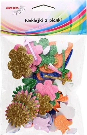 Blizgantys putplasčio lipdukai - gėlės (pvc31)
