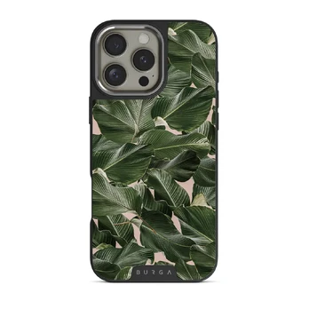 So Lush - Bannana Leaves iPhone 16 Pro Case, Elite Dark (MagSafe) / Silver