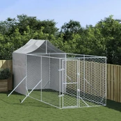 Lauko voljeras šunims su stogu, sidabrinis, 2x6x2,5m, plienas kaina