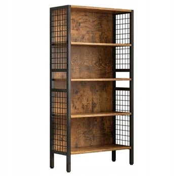 Pramoninė medinė knygų lentyna kaimiškas retro