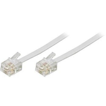 DELTACO telefono kabelis RJ11-RJ11, 2 m, baltas
