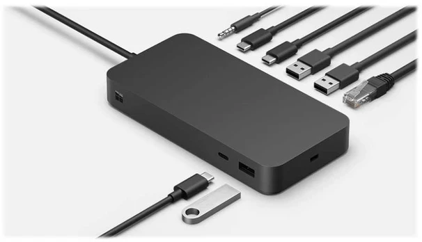 „Microsoft Surface Thunderbolt 4“ dokas, laidinis, „Thunderbolt 4“, 2500 Mbit/s, juodas, „Kensington“, Microsoft
