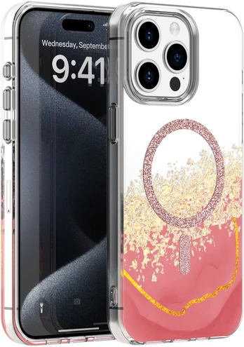 Dėklas Telforceone Epoxy Mag case for iPhone 14 Pro 6,1' pink