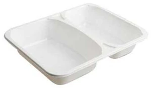 Multi Bakke 2-rum 2227-2K 450/610 ml 227x178x43 mm CPET Hvid,360 stk/krt
