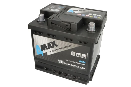 Akumuliatorius 4MAX BAT50/540R/AGM/4MAX 12V 50Ah 540A D+