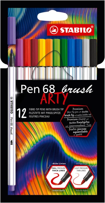 Stabilo - Pen 68 brush Arty (12 pcs) (204029)