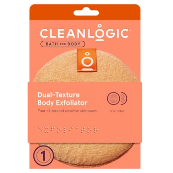 Cleanlogic Kūno šveitimo kempinė Dual Texture Body Exfoliator Coral