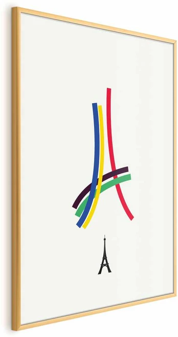Artgeist Plakatas - Eiffel Tower - Colored Graphic - Abstraction
