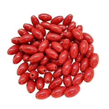 Ovalūs stiklo karoliukai, Scarlet Red