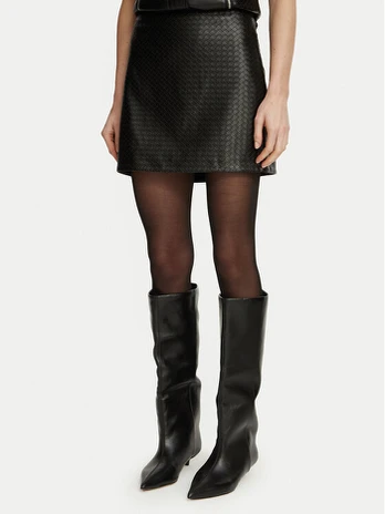 Guess Dirbtinės odos sijonas W6BD06 W4056 Juoda Regular Fit