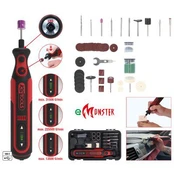 eMonster rechargable grinder set, 50 pcs, KS Tools kaina