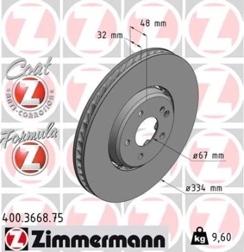 Stabdžių diskas ZIMMERMANN 400.3668.75