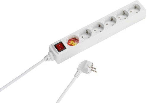 Vivanco extension cord 6 sockets 1.4m, baltas