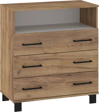 Komoda Meblocross 3SP, ruda/balta