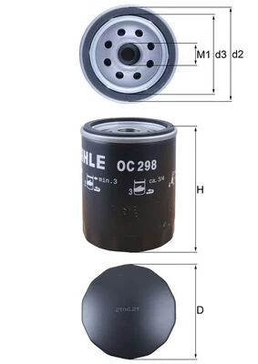 Alyvos filtras MAHLE OC298