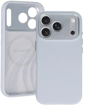 Dėklas Liavec Silk Shield Case with Metal Camera Frame do Iphone 18 Pro/17 Pro pilka