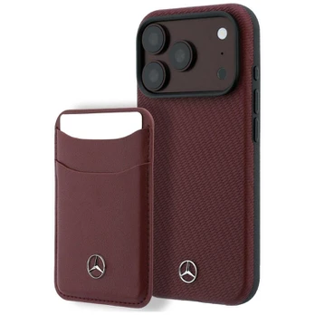 Case Mercedes Case Grill Pattern and Card Wallet Leather MagSafe for iPhone 18 Pro Max/17 Pro Max