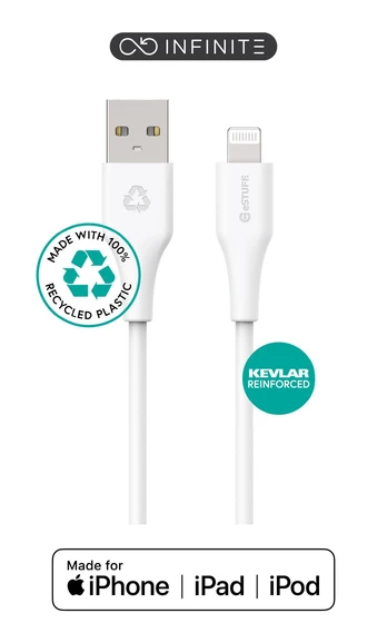 Kabelis USB eStuff Lightning - USB-A 1 m Baltas (ES601170)
