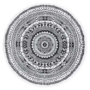 Kilimas vidaus Hakano Beo Napkin, baltas/pilkas, 160 cm x 160 cm