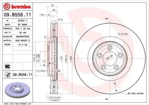 BREMBO 09.B556.11 Brake Disc